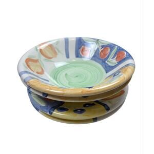 Bella Ceramica Corsica Collection 4 Piece Set Bowls Plates Rustic Tuscan Pottery